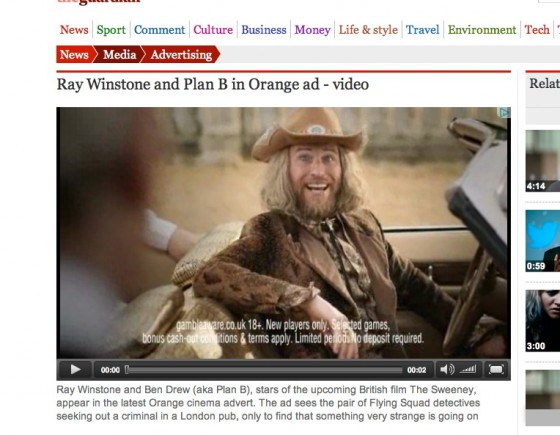 Okay. In what may be most verbose caption yet, here's the result of a quick google for 'Orange Ad': it's an article about the Orange Ad that features, that's right, an ad before the ad which runs before the trailers (ads for films) that run before films. Needless to say, I switched phone plans, started gambling, and stopped going to the cinema. Oh, you didn't want that last one. Should have a made a commercial for it. 
