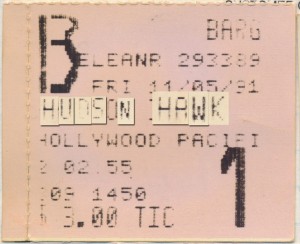 Fine. I had to fake the ticket. You probably guessed that because it's theater 1, and I saw it in theater 3. Also, it's pretty fake. In its (but not my) defense, it is from Robocop 3 original, and from the Hollywood Pacific, when it was still open. 